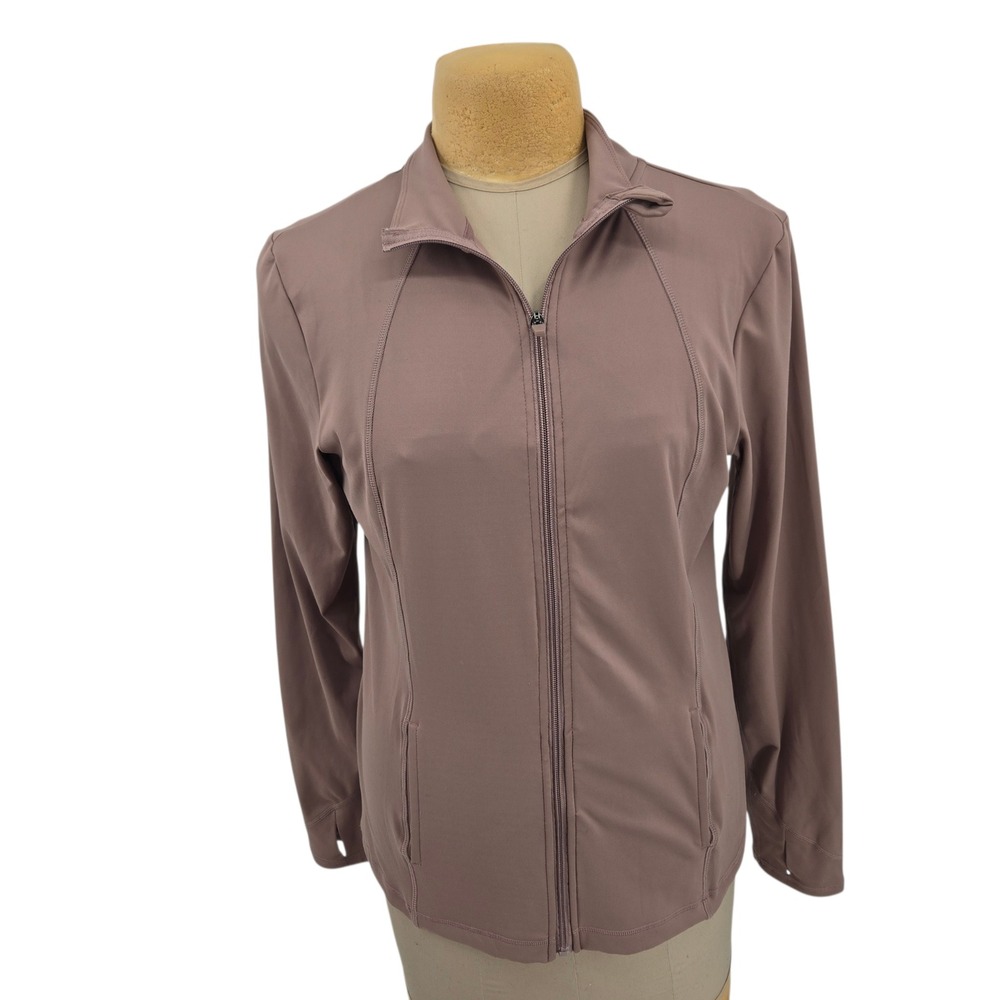 Laundry by Shelli Segal Track Jacket Women XL Mauve Full Zip Athletic Athleisure